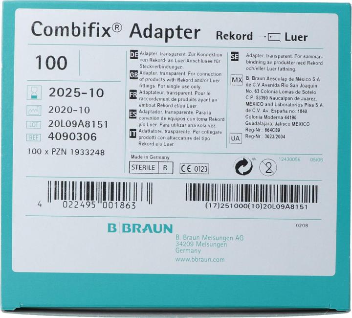 Actual product image Combifix Adapter Luer-Lock record-male 100 pcs.