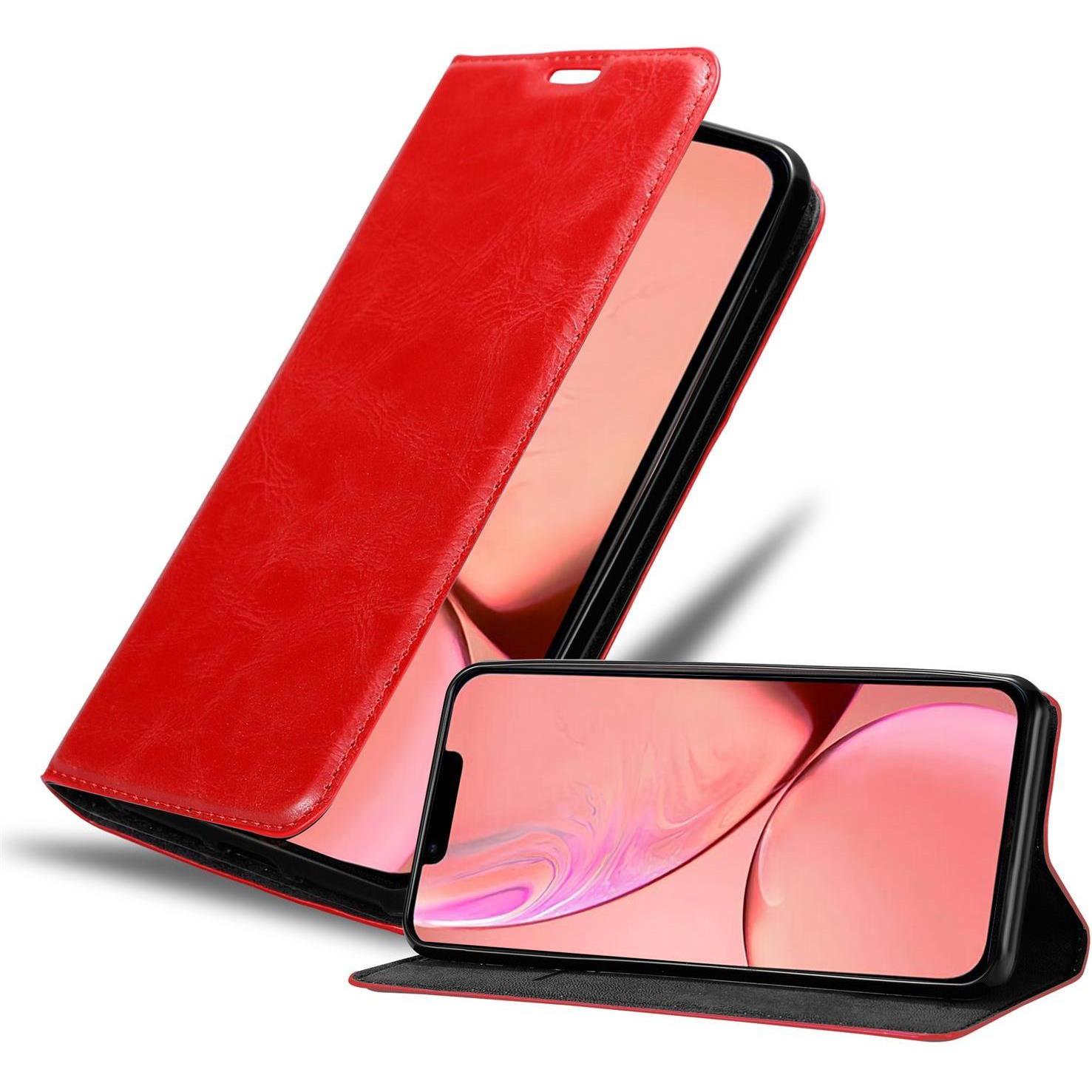 Cadorabo Book Invis. Magnet Hülle (Apple iPhone 13 Pro Max), Smartphone Hülle, Rot