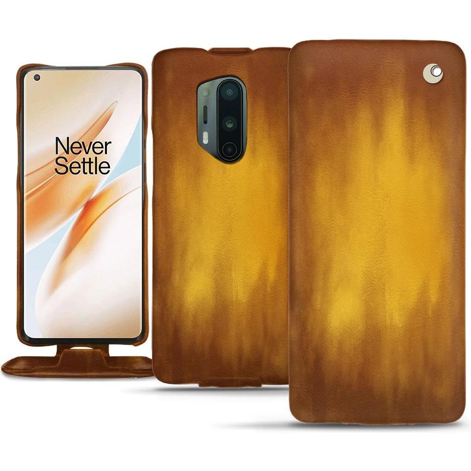 Noreve Lederschutzhülle vertikal (OnePlus 8 Pro), Smartphone Hülle, Gold