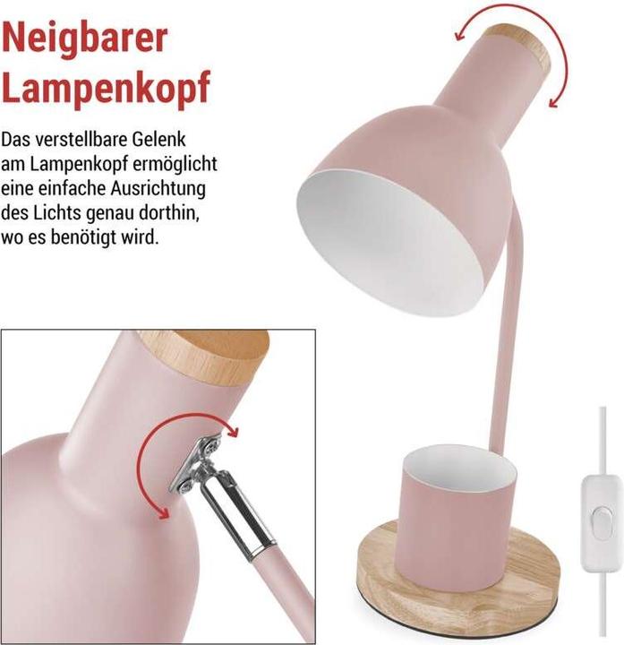 Produktbild Emos Schreibtischlampe POPPY, rosa (E27)