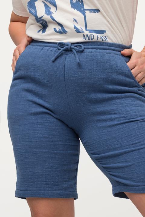 Image du produit Ulla Popken Short en tissu gaufré à coupe large, taille élastique et coton bio (54, 56)