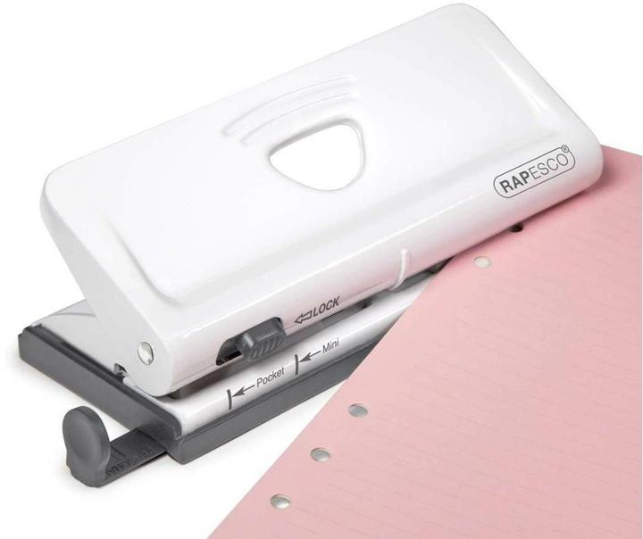 Actual product image Rapesco Adjustable 6-pocket diary punch 10 sheets, white