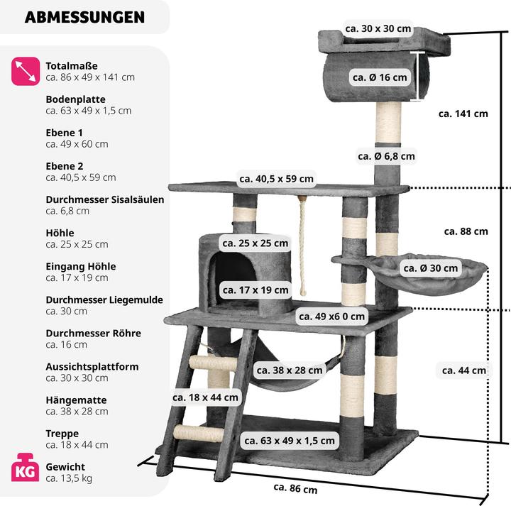 Actual product image tectake Stokeley (141 cm, Grey)