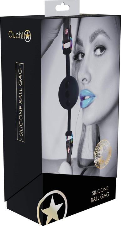 Actual product image Ouch! Venice Collection - Silicone Ball Gag - Black
