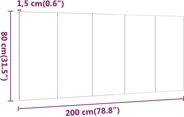 Actual product image vidaXL Kopfteil (200 x 1 x 80 cm)