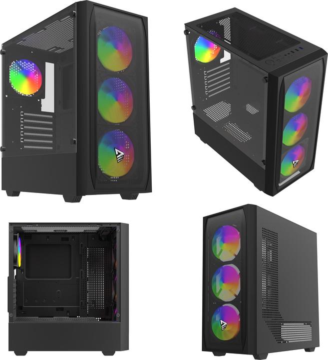 Actual product image Savio Noctis Flow RGB Cube Schwarz (ATX, Mini-ITX)