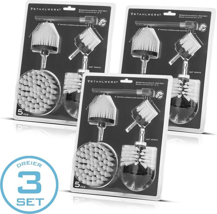 Produktbild Stahlwerk Bürsten-Aufsatz 15er Set für Akkuschrauber und Bohrmaschinen