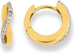 Actual product image Natsumi Schmuck Folding Creoles Yellow Gold 18K/750 with Zirconia (750/18 K Yellow gold)