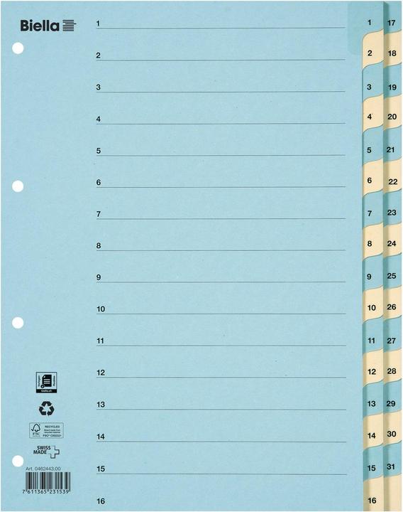 Actual product image Biella Register cardboard blue/yellow