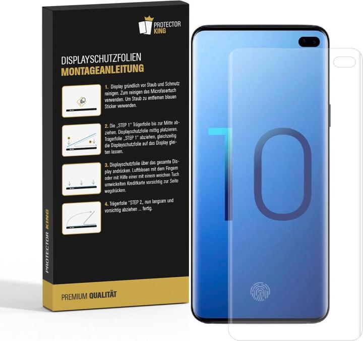 Actual product image Protectorking 3x Panzerfolie Anti-Shock Full Curved matt (3 pcs., Samsung Galaxy S10+)