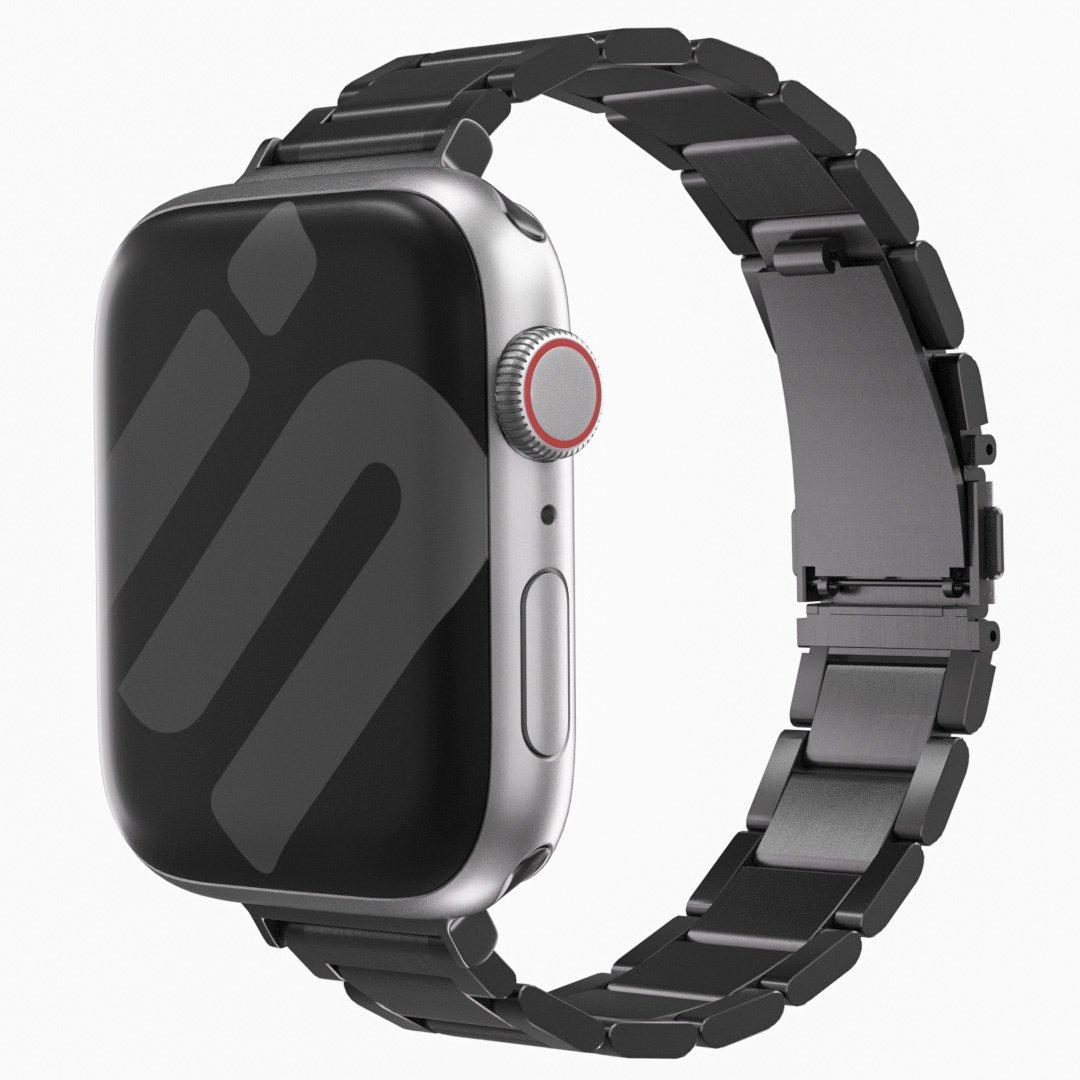 Strap-it Metallarmband (Stahl, Apple Watch), Uhrenarmband, Schwarz