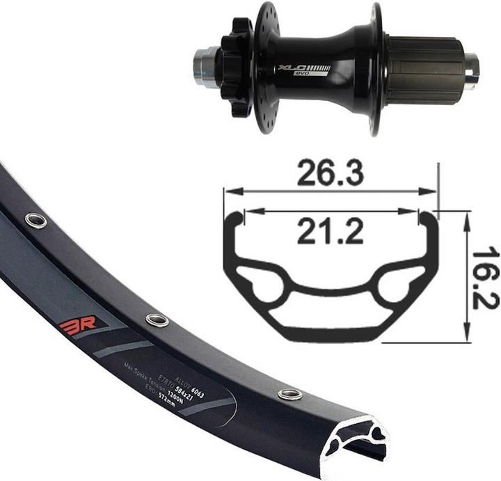 Productafbeelding XLC Rodi Zwarte Rots (Achterwiel, 29")