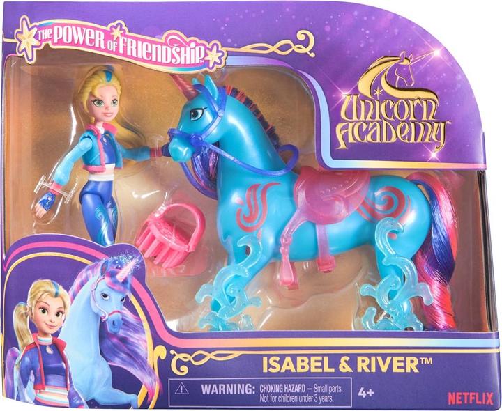 Produktbild Unicorn Academy - Isabel und Einhorn River (mit echter Mähne und Schweif sowie Bürste)
