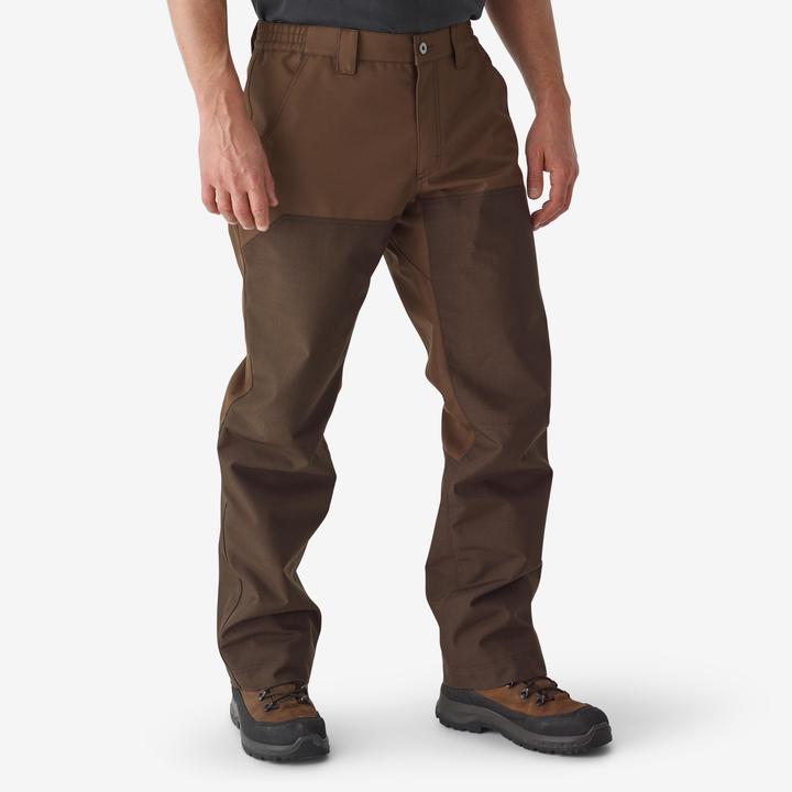 Actual product image Solognac Hunting reinforced waterproof trousers woodland 500 two-tone/brown (XXL)