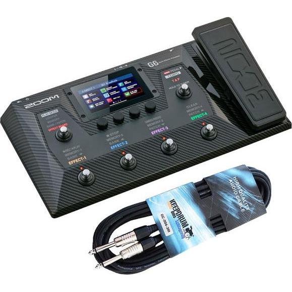 Zoom G6 Multi-Effektgerät mit Klinkenkabel (Amp Modeller), Effektgerät