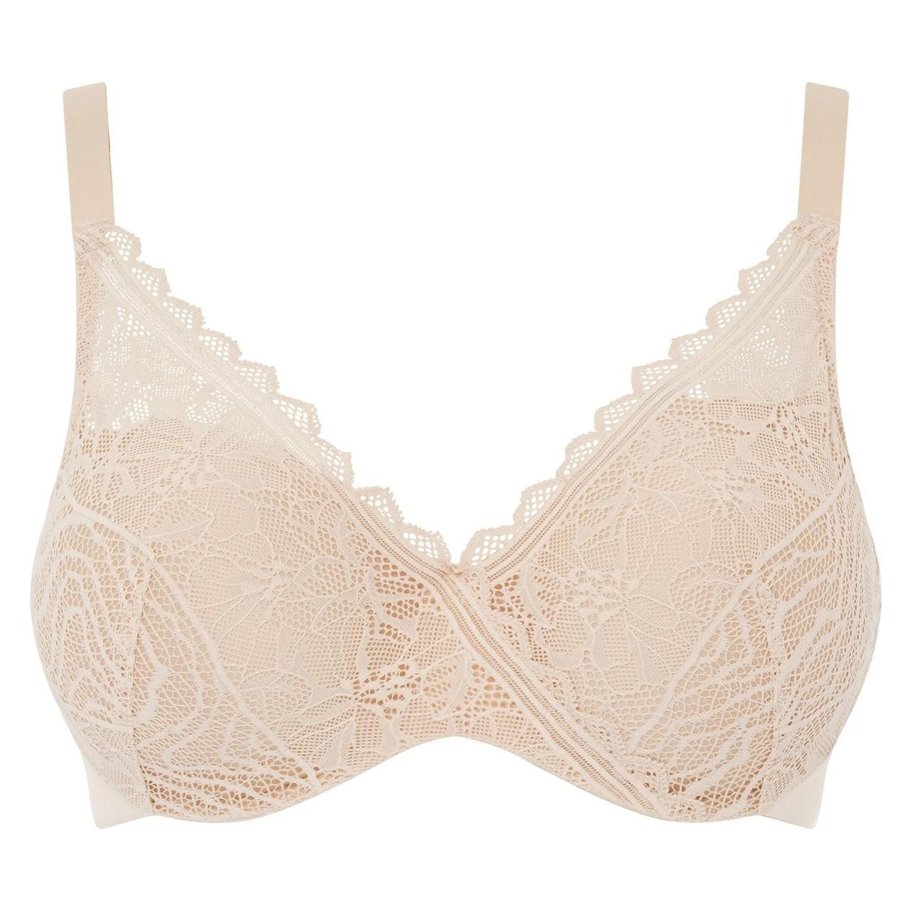 Chantelle, Bh's, Easy Feel Floral Touch Cup Bh, Beige, (Een Eenheid Per Verpakking, 90 D)
