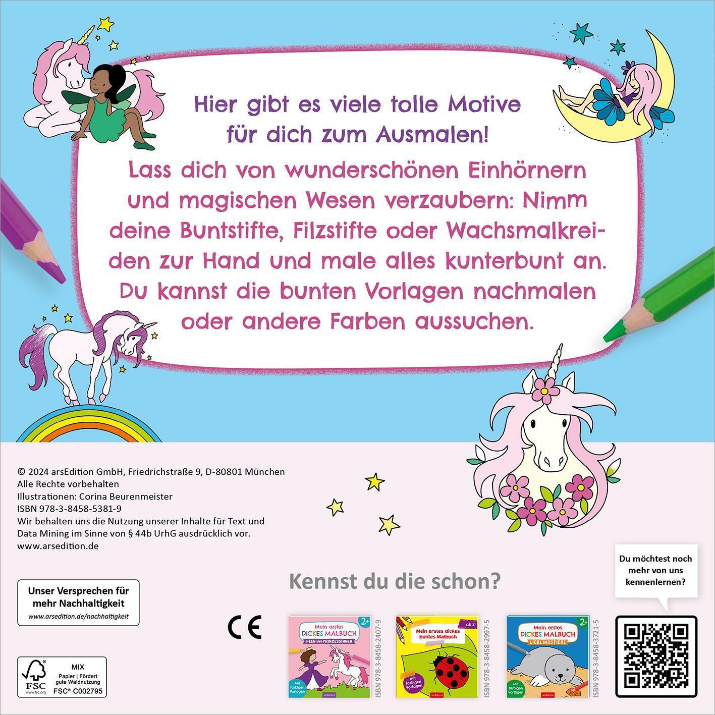 Thumbnail - Ars Edition Mein erstes dickes Malbuch ab 2 – Einhörner