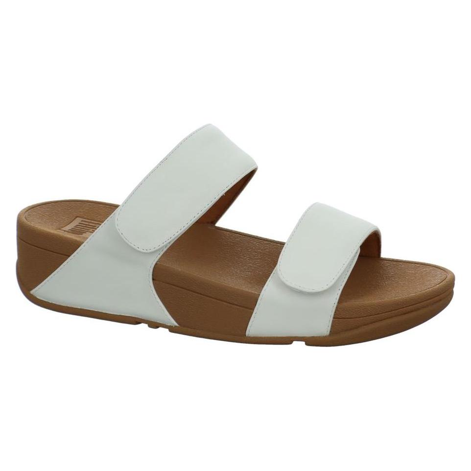 Fitflop, Vrouwen, Pantoffels, Lulu Adjustable Leather Slides, Wit, (39)