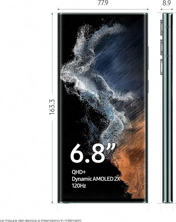 Produktbild Samsung Galaxy S22 Ultra (128 GB, Green, 6.80", Dual SIM, 108 Mpx, 5G)