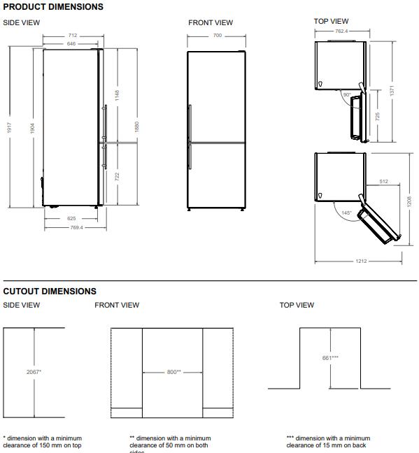 Produktbild Bertazzoni Freistehender Kombi-Kühlschrank 481L Edelstahl (481 l)
