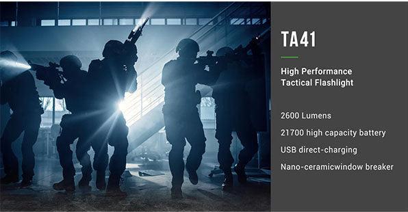 Produktbild Nextorch Taktische LED-Taschenlampe TA41, 2'600 Lumen (inkl. Akku) (2600 lm)