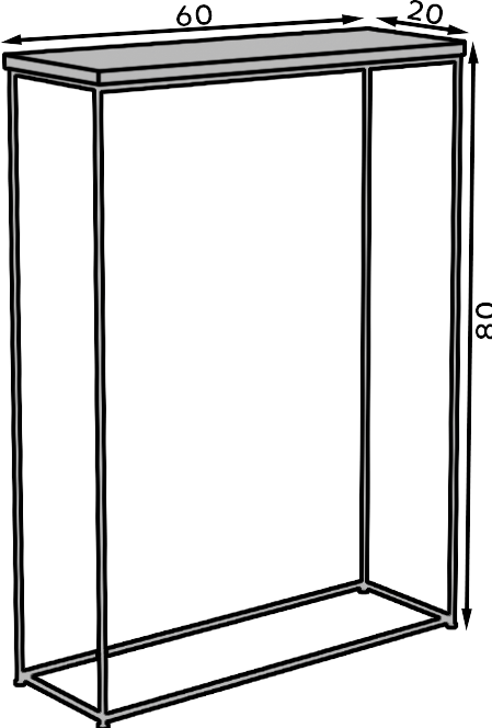 Actual product image ADRK Furniture Sili (60 x 10 x 77 cm)