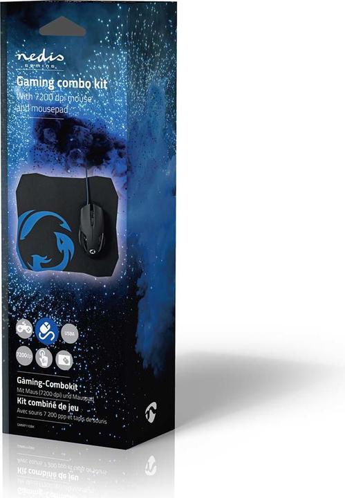 Produktbild Nedis Gaming Mouse & Mouse Pad Set | Verdrahtet | 1200 / 2400 / 4800 / 7200 dpi | Einstellbar DPI | (Kabelgebunden)