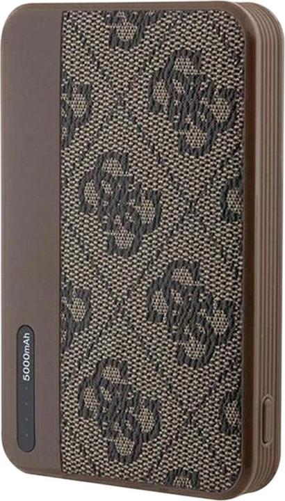Produktbild Guess Powerbank 15W GUPB5LP4GEGW 5000mAh brązowy/brown 4G Leather Metal Logo (5000 mAh, 15 W)