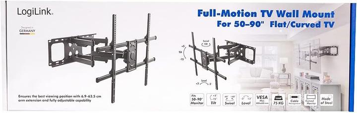 Produktbild LogiLink Monitorhalterung neigbar schwenkbar 50–90 Zoll (127cm - 229cm) max 75 Kg max Versa 600 x 800 BP0152 (Wand, 75 kg, 50" - 90")