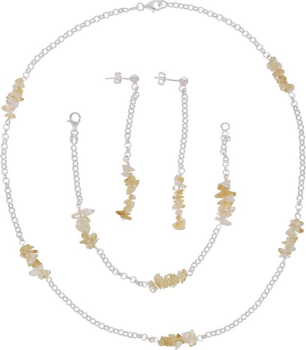 Immagine prodotto Xen Set con collana, bracciale e orecchini citrino XSET120 (Argento 925 rodiato, 45 cm)