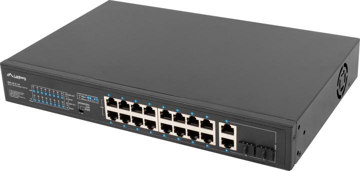 Actual product image Lanberg Switch rack 19 POE+ 16x 100MB /2X COMBO GIGABIT ETHERNET 150W (18 ports)