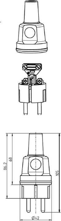 Actual product image Bachmann 2P Electrical power plug