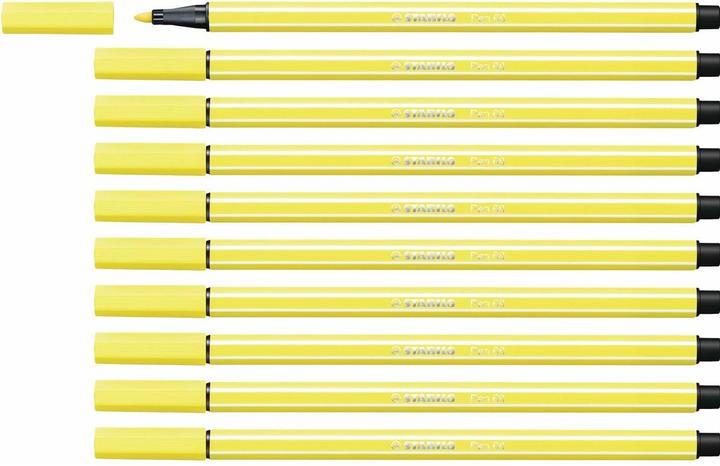 Image du produit STABILO Stylo feutre premium - Pen 68 - pack de 10 - jaune citron (Jaune citron, 10 x)