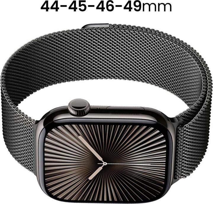 Produktbild Crong Milano Steel - Edelstahlarmband für Apple Watch 42/44/45/49 mm (Graphit) (22 mm, Edelstahl)