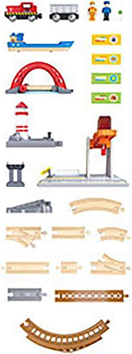Actual product image Hape Sea + Rail Cargo Transportation Set