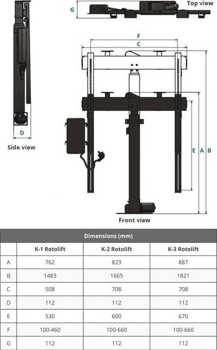 Produktbild Xantron PREMIUM-K2-RotoLift (Universal, 65", 50 kg)