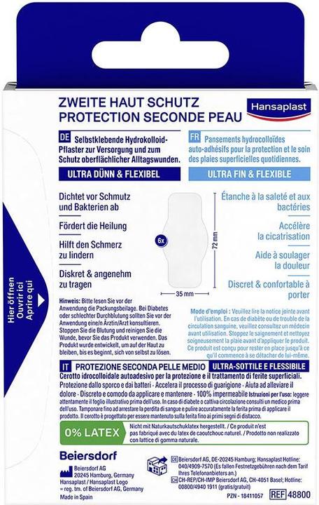 Produktbild Hansaplast Zweite Haut Schutz (6 x)