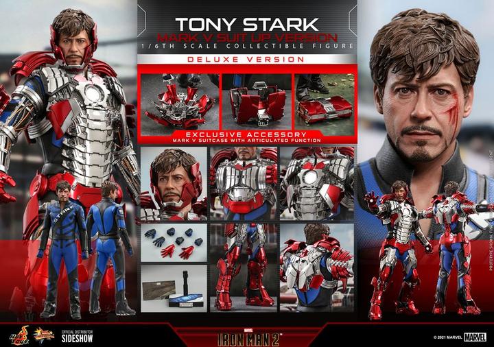 Actual product image Hot Toys Movie Masterpiece 1/6 Tony Stark (Mark V Suit Up Version) Deluxe