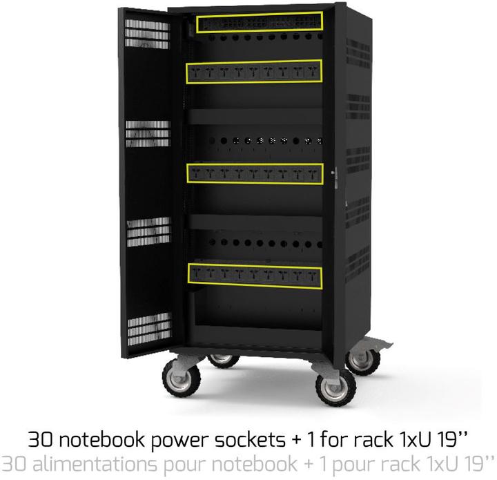 Image du produit Port Designs Charging Cabinet 30 Notebooks + Rack 1 Unit