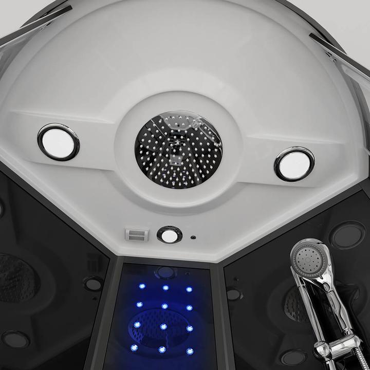Actual product image Home Deluxe Steam shower with waterfall MANTA BLACK L steam sauna, 100x100x220cm