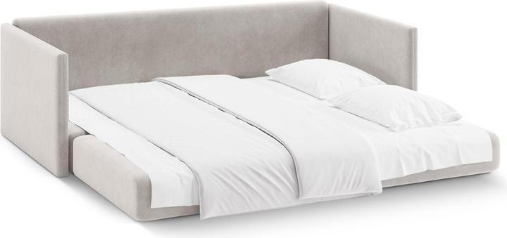 Actual product image Cosmopolitan Design Velvet Sofa With Bed Function, "Shannon", 3 Seats, Beige, 209x94x87 Made in Europe (3-seater)