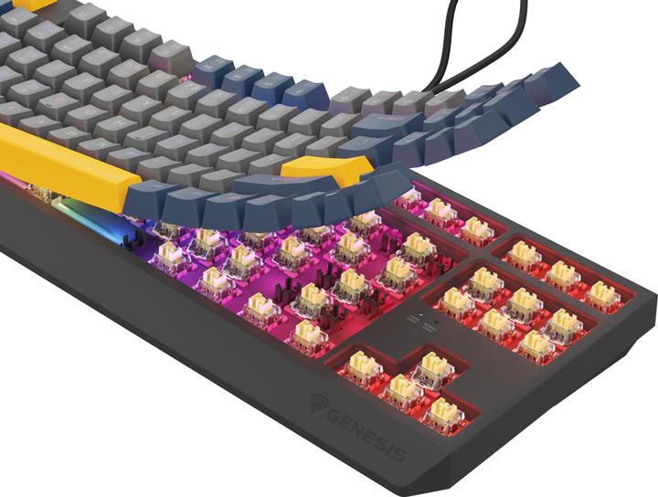 Actual product image Genesis herní klávesnice THOR 230/TKL/RGB/Outemu Panda/Drátová USB/US layout/Naval Blue Negative (US, Cable)