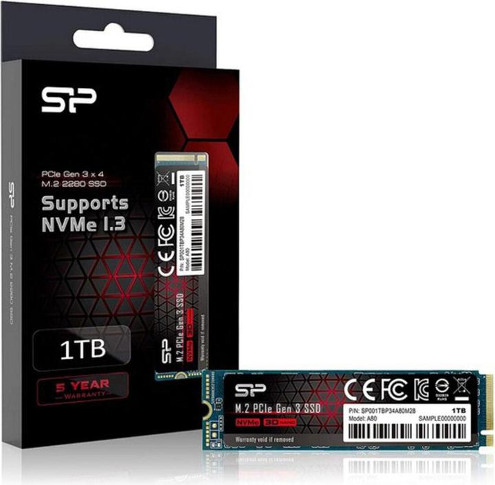 Actual product image Silicon Power P34A80 (2000 GB, M.2 2280)