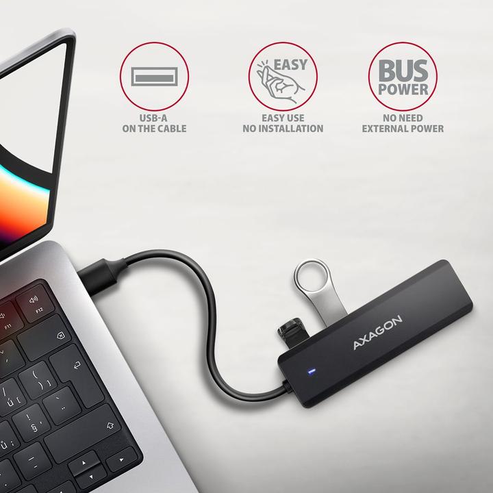 Actual product image Axagon HUE-C1A 4-port 5 Gbit (USB-C, 4 Ports)