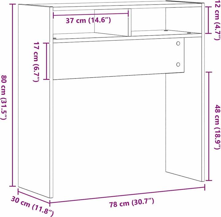Image du produit vidaXL Konsolentisch (78 x 30 x 80 cm)
