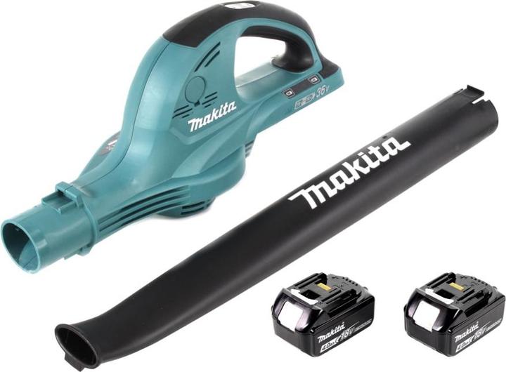 Produktbild Makita DUB 361 M 2x 18 V / 36 V Akku Laubbläser Gebläse + 2x BL 1840 B 4 Ah / 4000 mAh Akku (Akkubetrieb, Laubbläser)