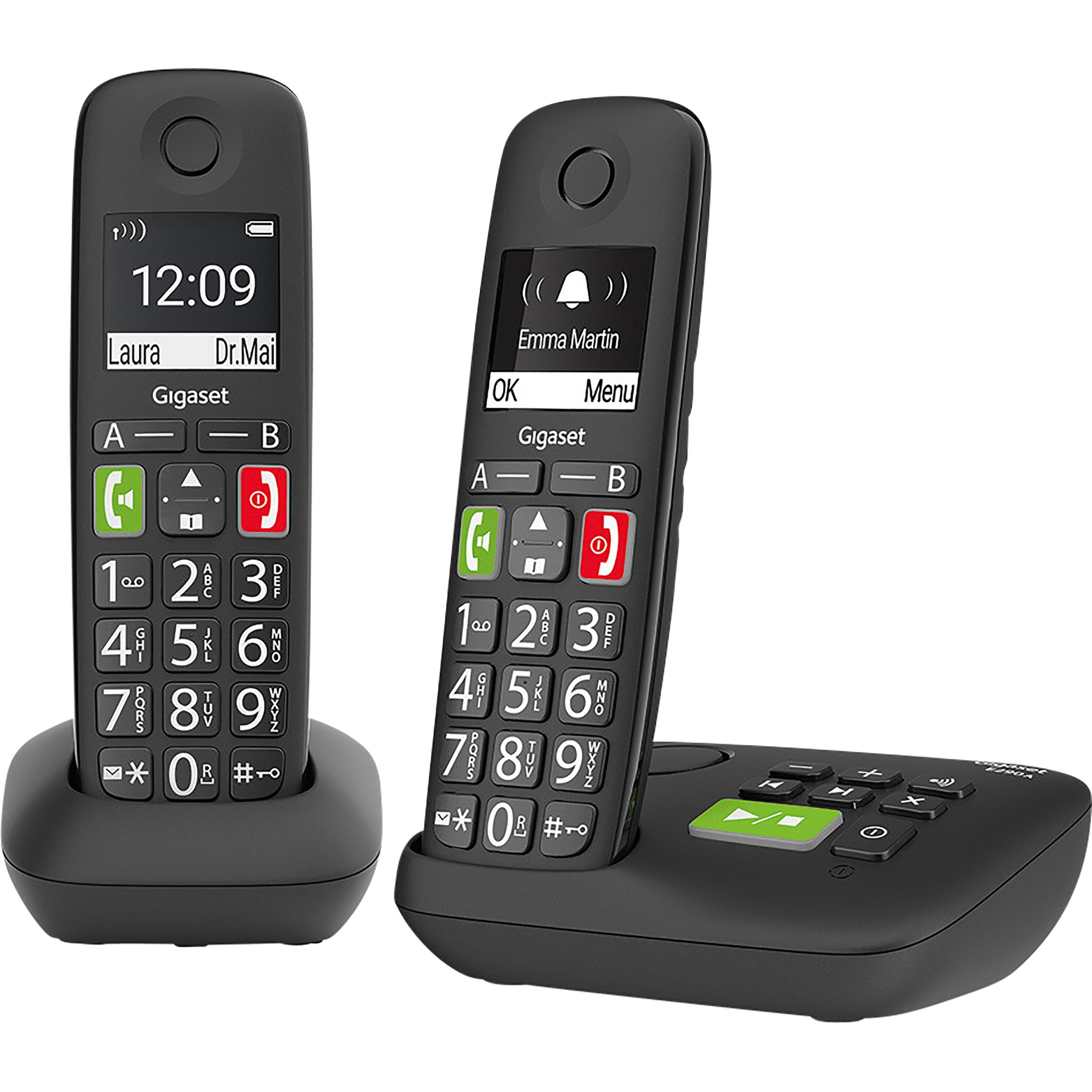 Gigaset E290A Duo (DE versie), Telefoon, Zwart