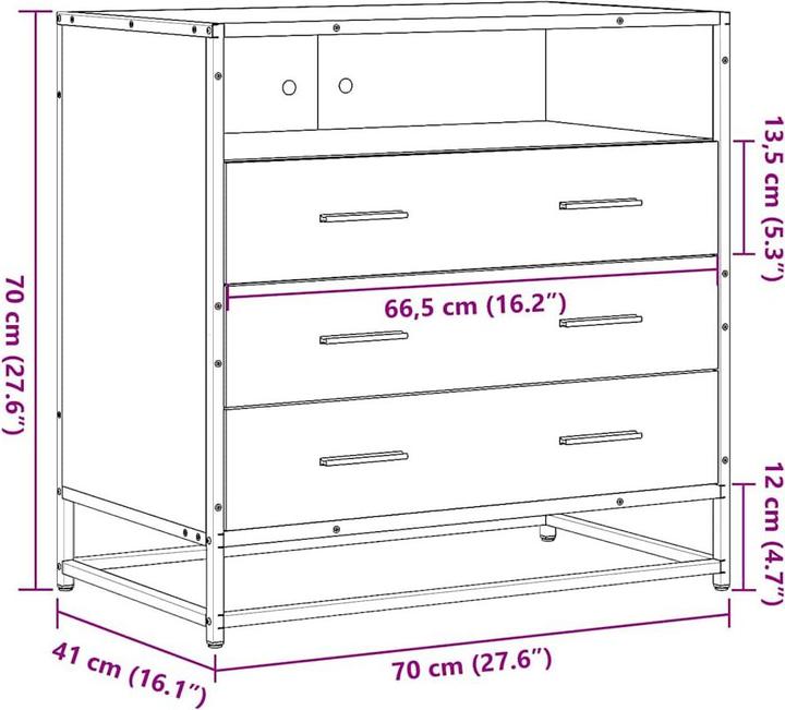 Image du produit vidaXL Schubladenschrank (70 x 41 x 70 cm)
