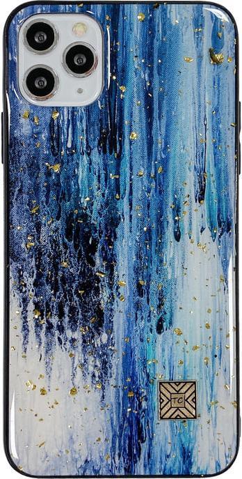 Produktbild RPD iPhone 14 Pro Max - TC Case D76 Hülle Ocean Glow, Blau-Weiss mit goldenen Akzenten (Apple iPhone 14 Pro Max)