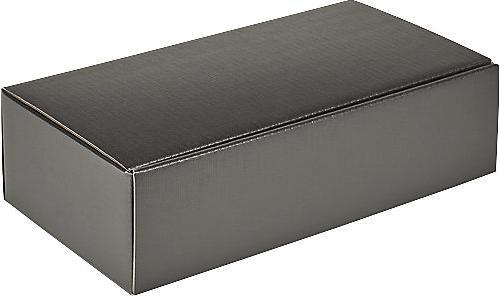 Actual product image kaiserkraft Gift box for bottles with textured surface, for 2 bottles, black, 5+ items. (1 x)